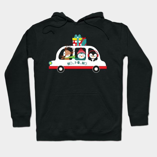 Hohoho, Merry Christmas! Christmas car Hoodie by Riczdodo